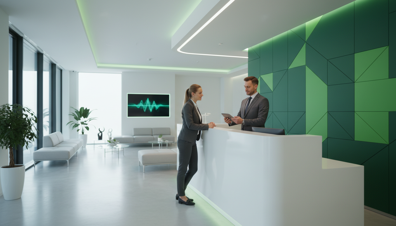 Dos personas en una recepción